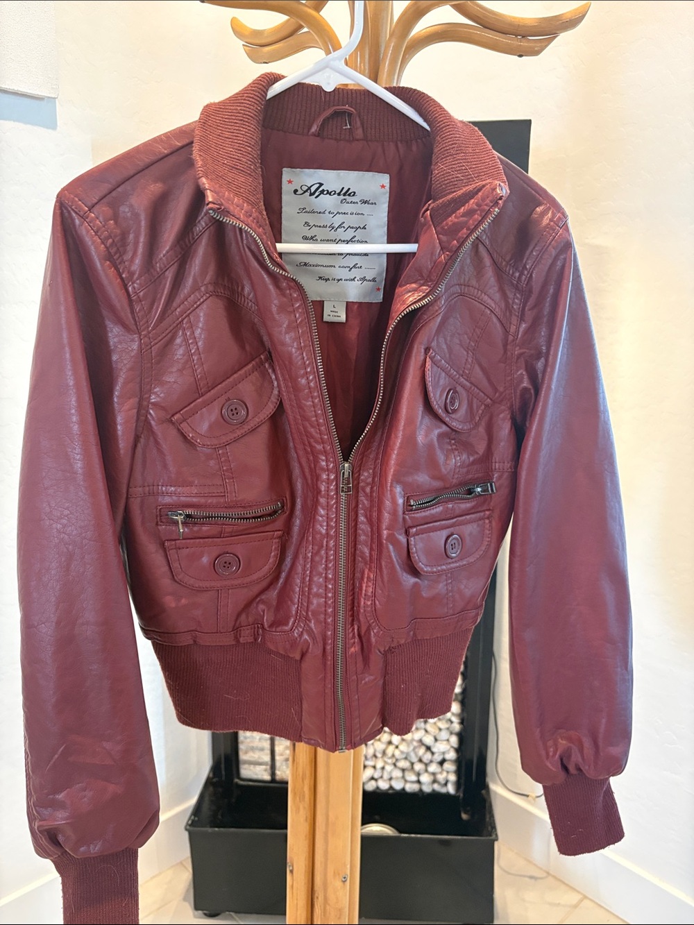 Apollo Red Women's Bomber Leather Jacket